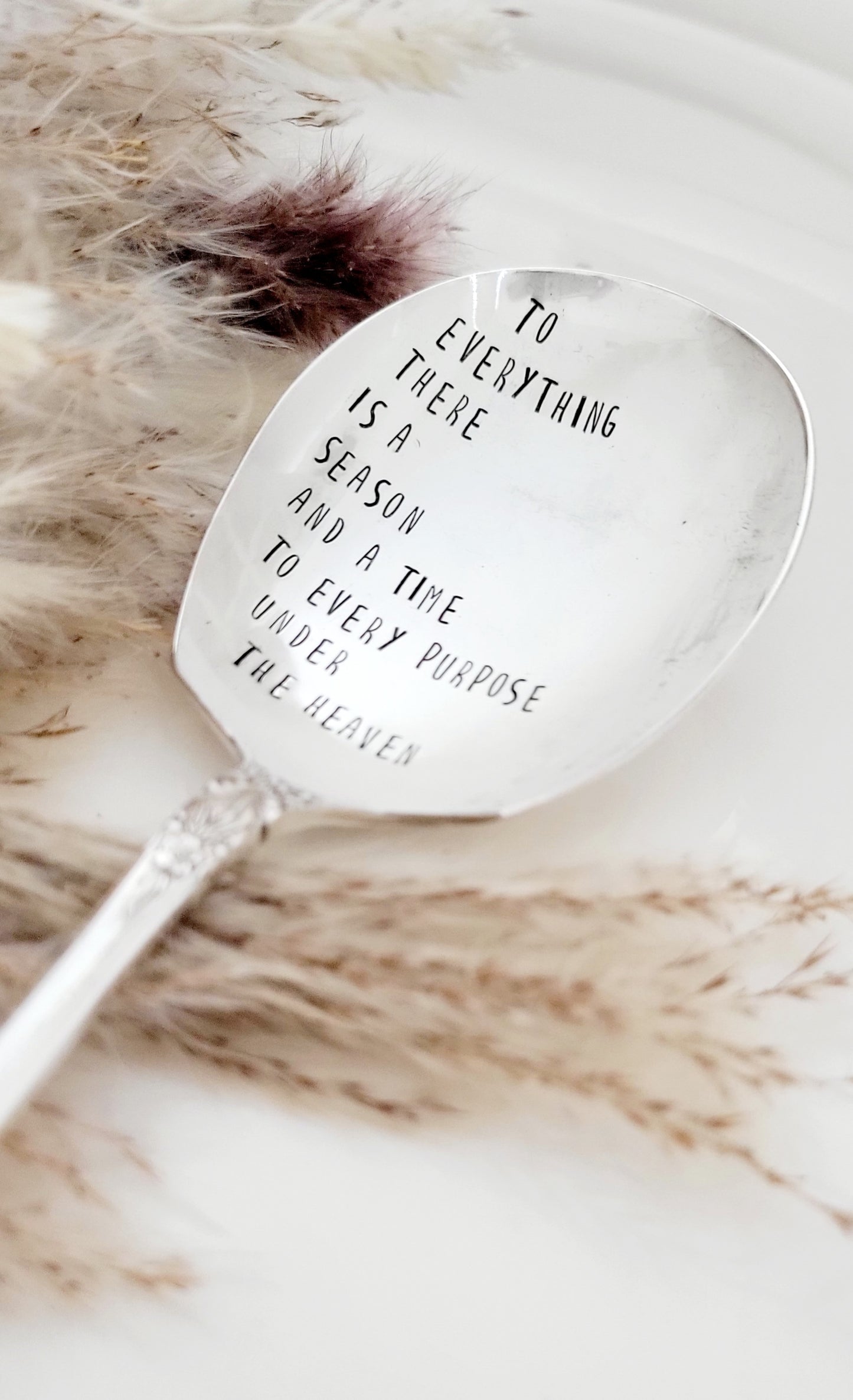 To everything there is a season - Vintage Personalized Stamped Spoon | Wandering Tulips