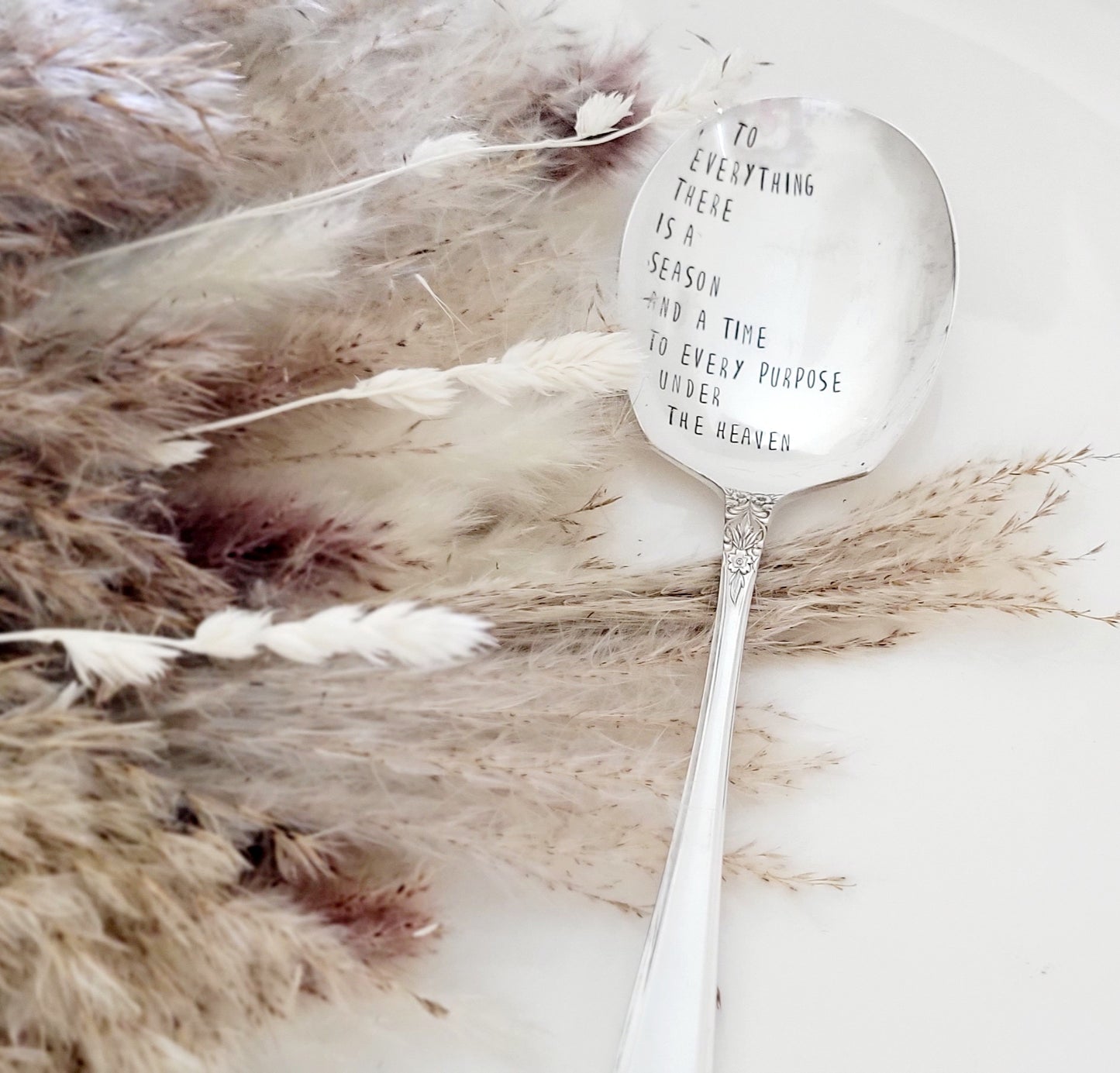 To everything there is a season - Vintage Personalized Stamped Spoon | Wandering Tulips