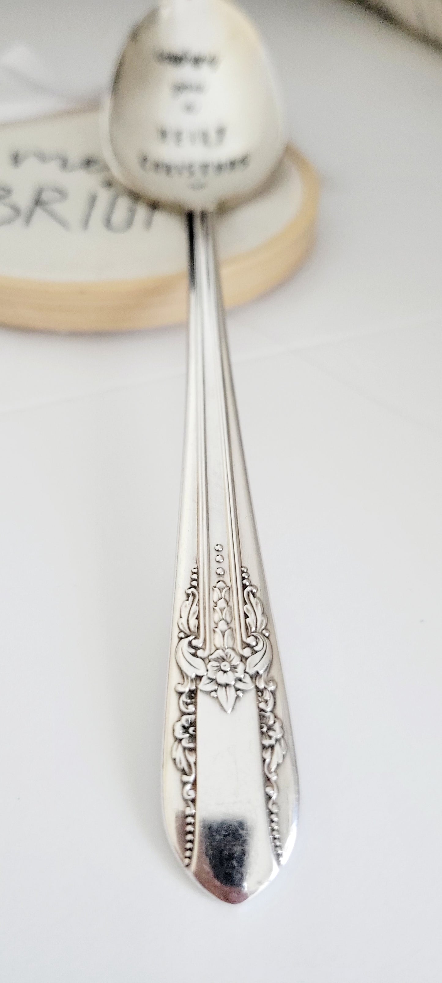 Wishing You A Merry Christmas - Vintage Personalized Stamped Spoon | Wandering Tulips