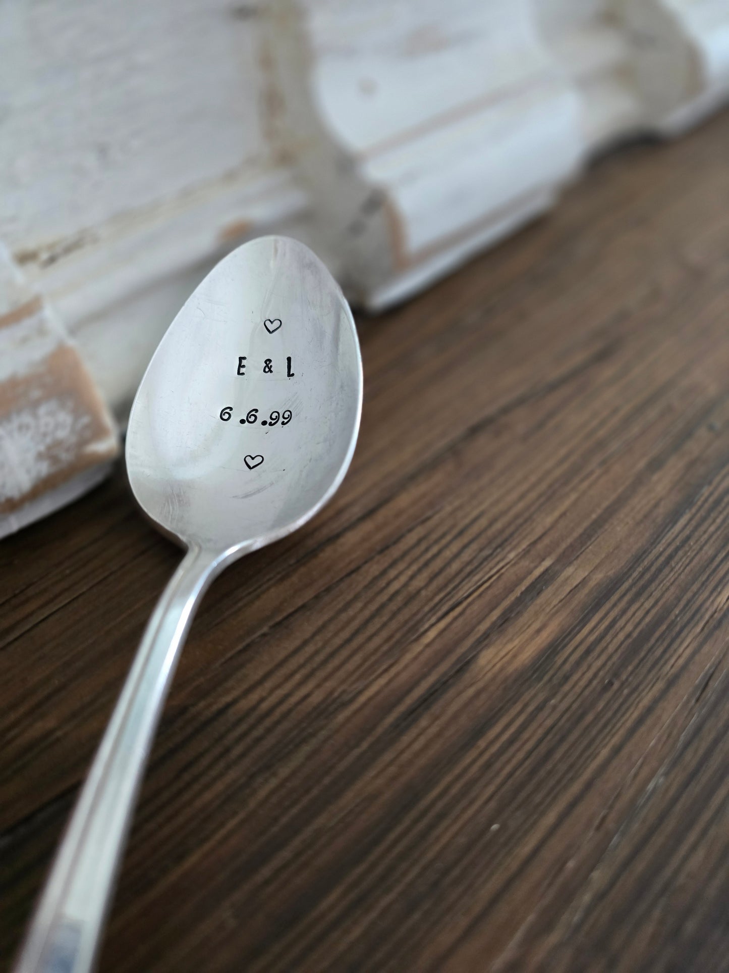 Customized Teaspoon - Vintage Personalized Stamped Spoon | Wandering Tulips