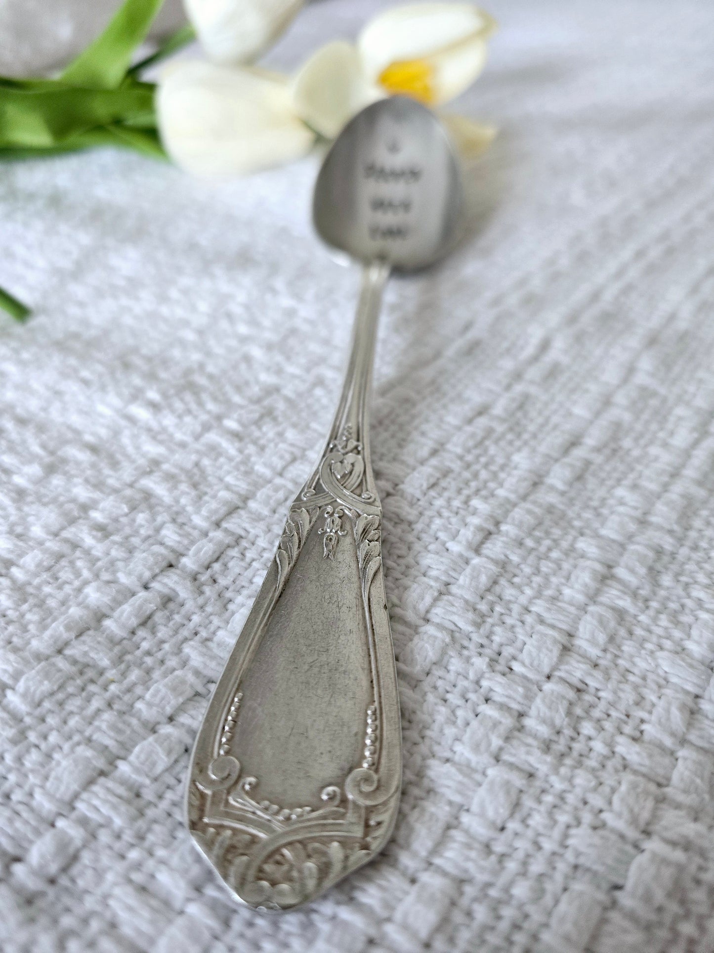 Served With Love - Vintage Personalized Stamped Spoon | Wandering Tulips