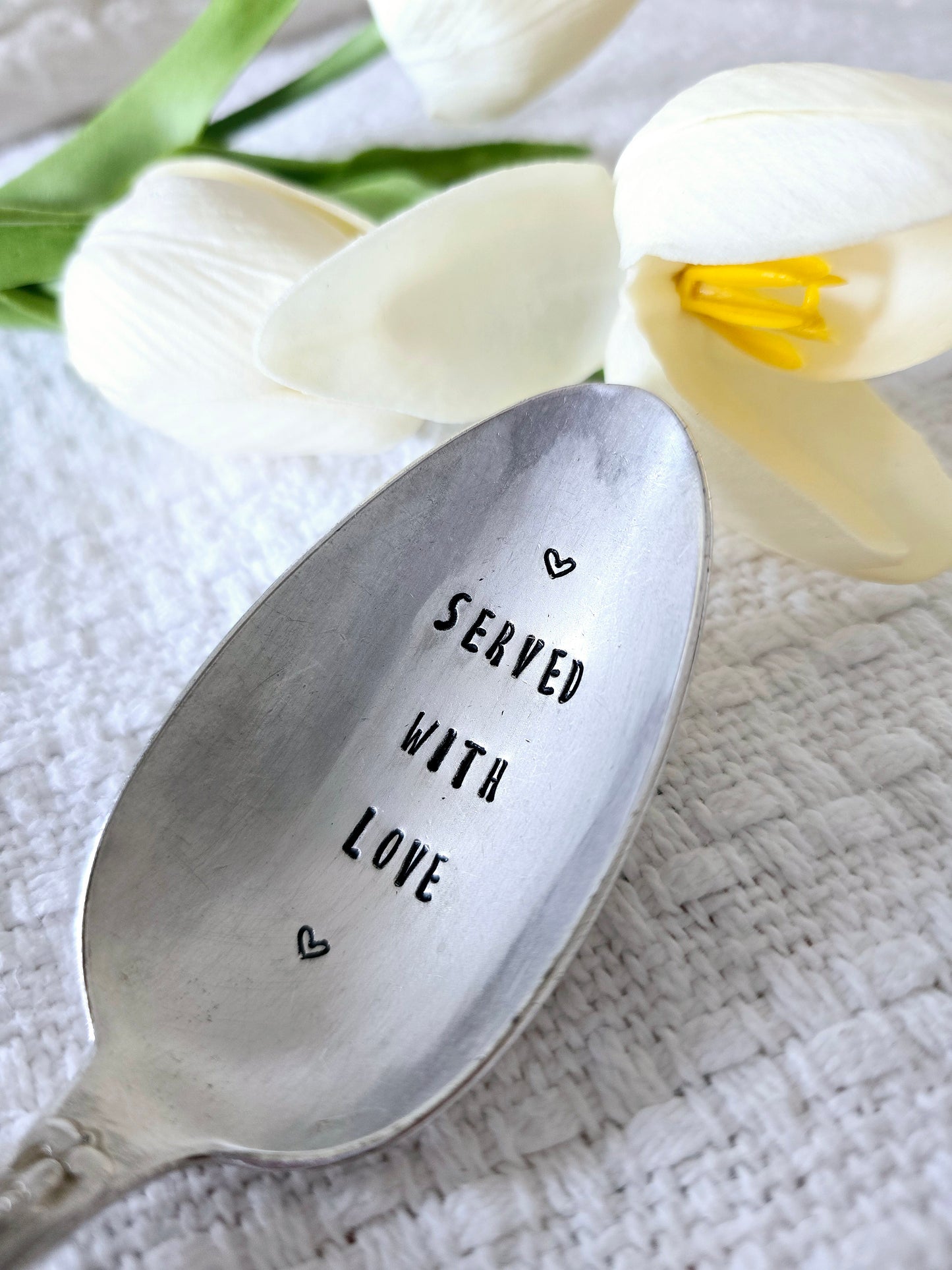 Served With Love - Vintage Personalized Stamped Spoon | Wandering Tulips