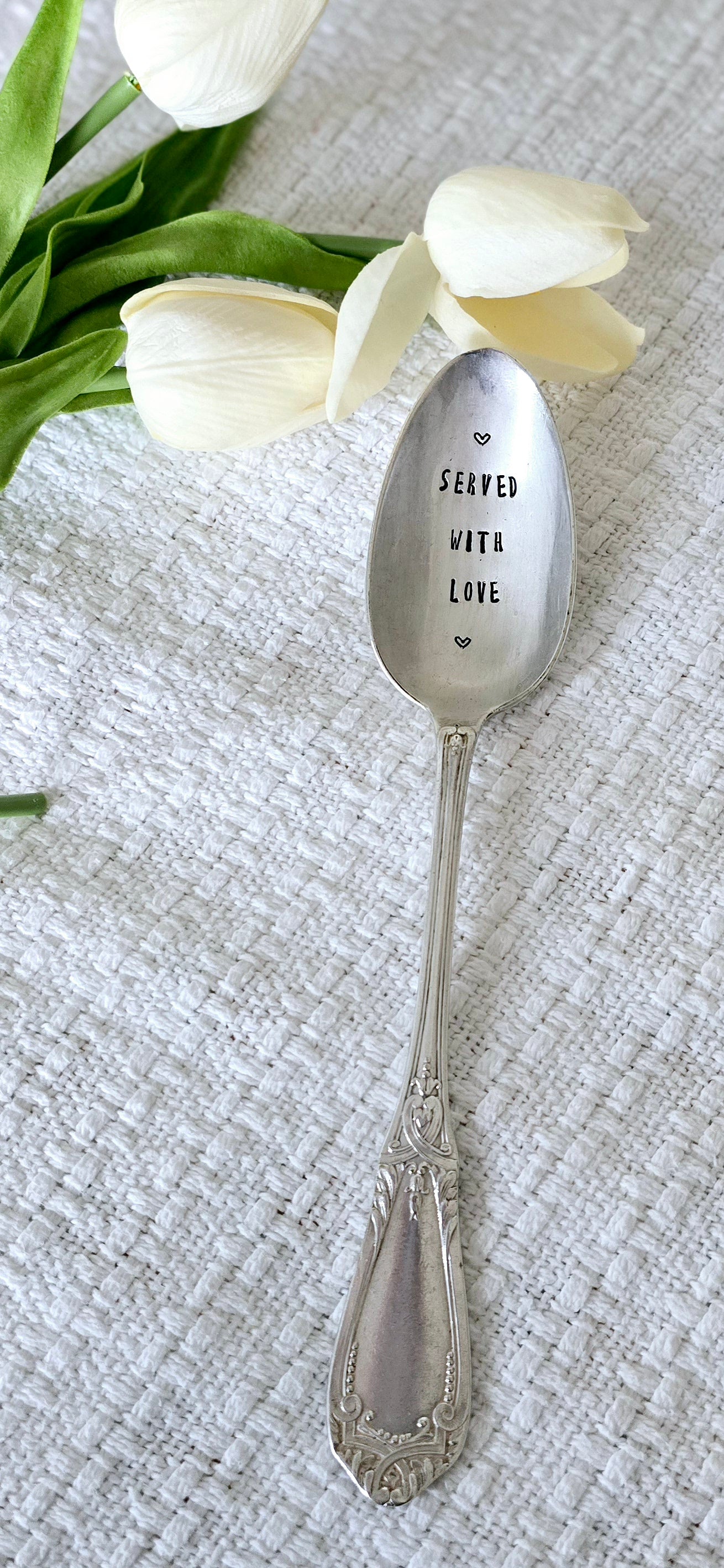 Served With Love - Vintage Personalized Stamped Spoon | Wandering Tulips
