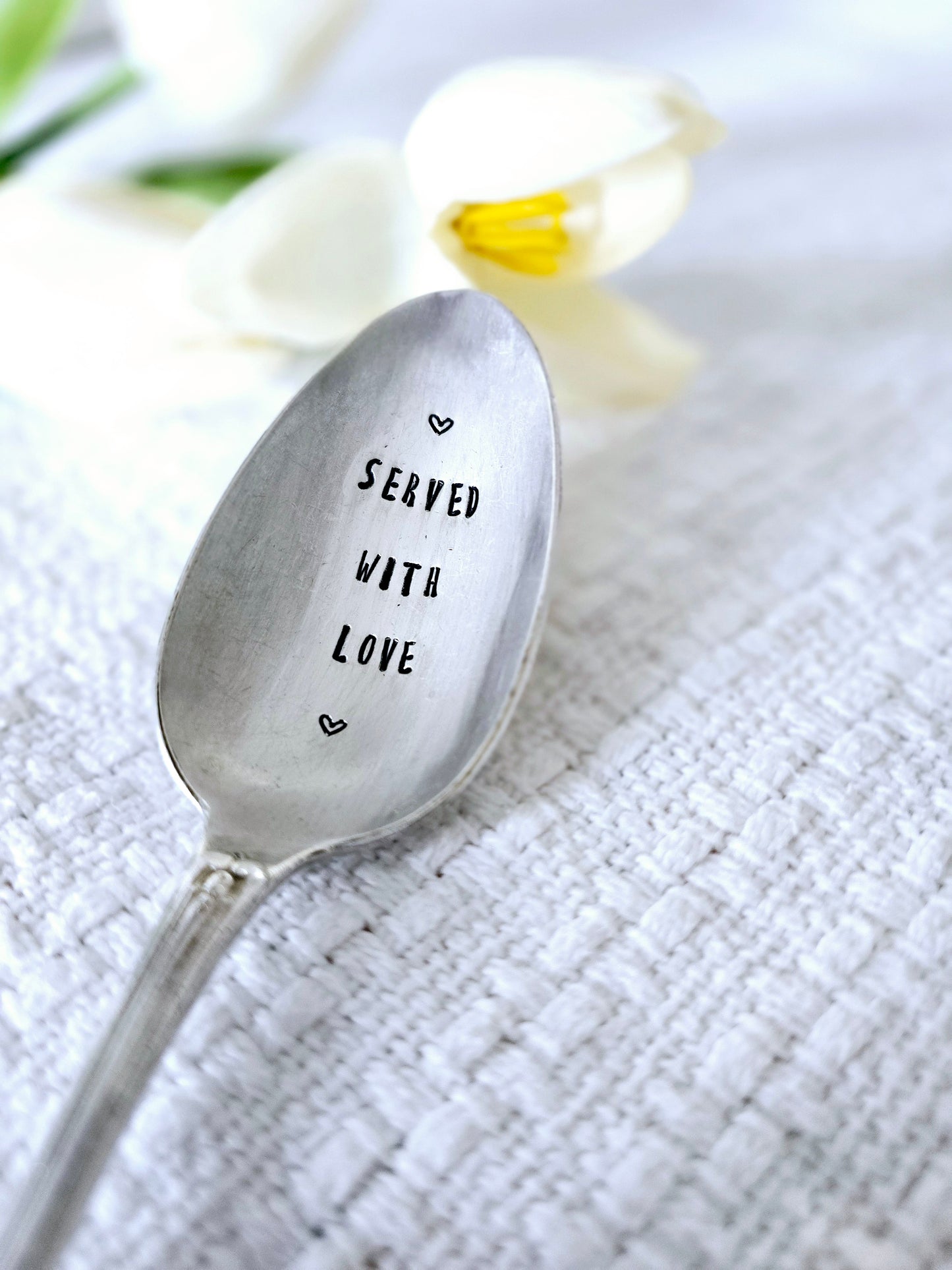 Served With Love - Vintage Personalized Stamped Spoon | Wandering Tulips