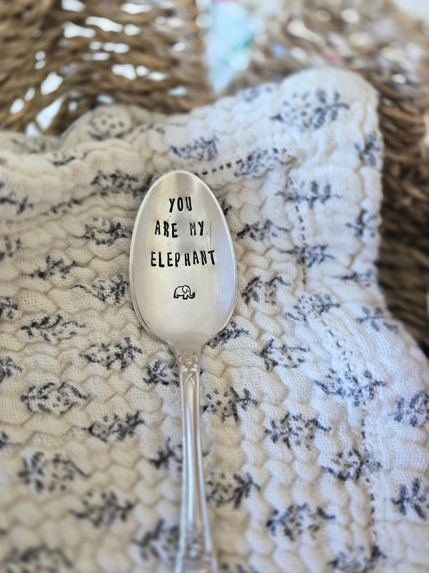 You Are My Elephant - Vintage Personalized Stamped Spoon | Wandering Tulips