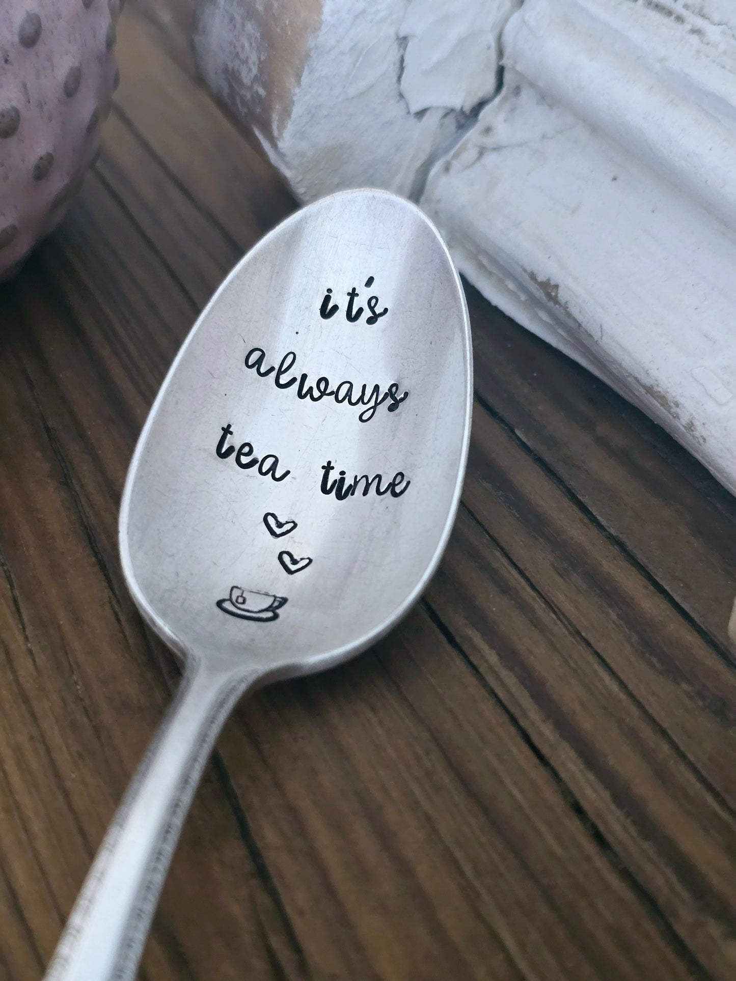 It's Always Tea Time - Vintage Personalized Stamped Spoon | Wandering Tulips