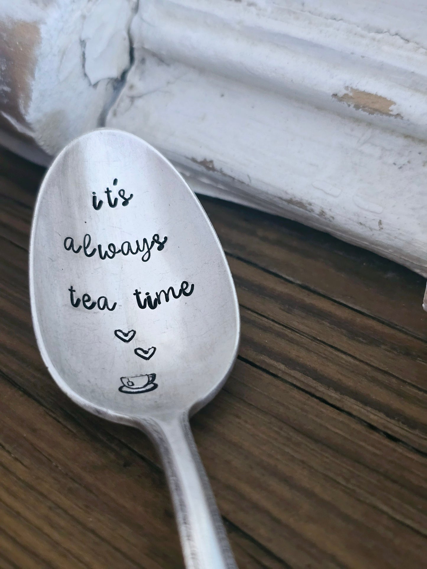 It's Always Tea Time - Vintage Personalized Stamped Spoon | Wandering Tulips