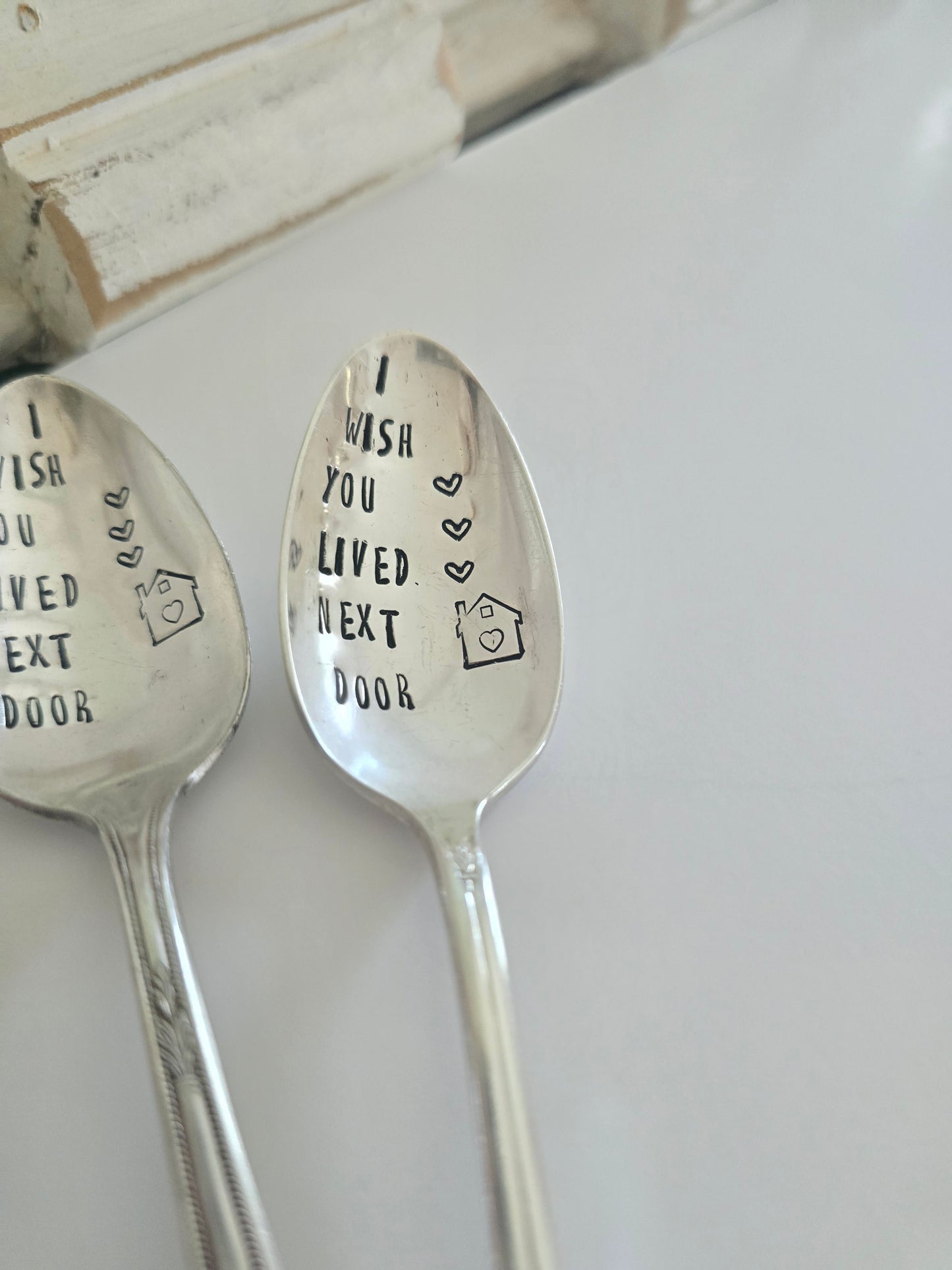 I Wish You Lived Next Door - Vintage Personalized Stamped Spoon | Wandering Tulips