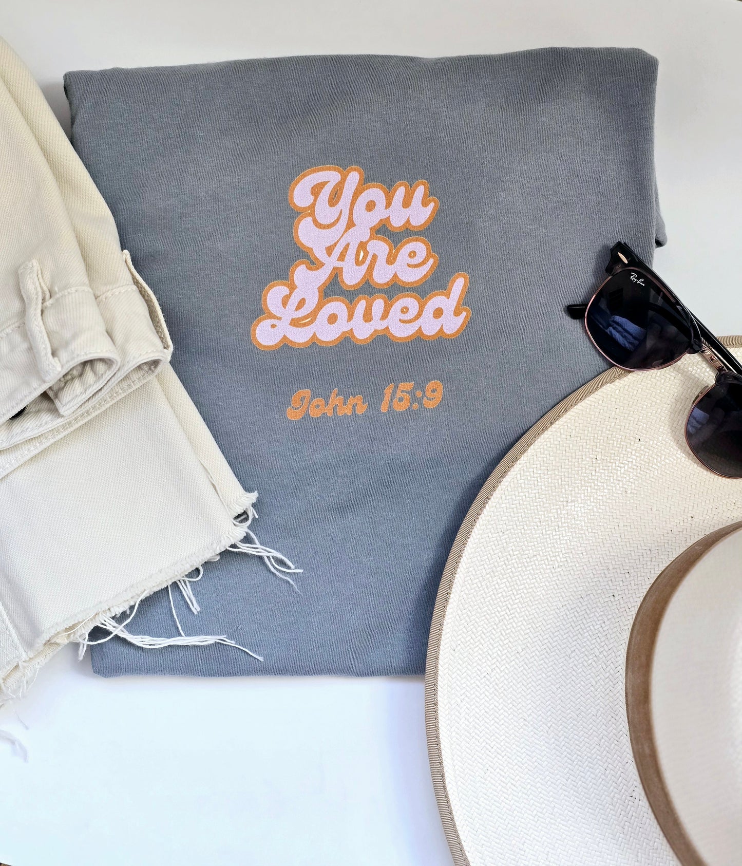You Are Loved Unisex Garment-Dyed Heavyweight Short Sleeve T-Shirt | Wandering Tulips
