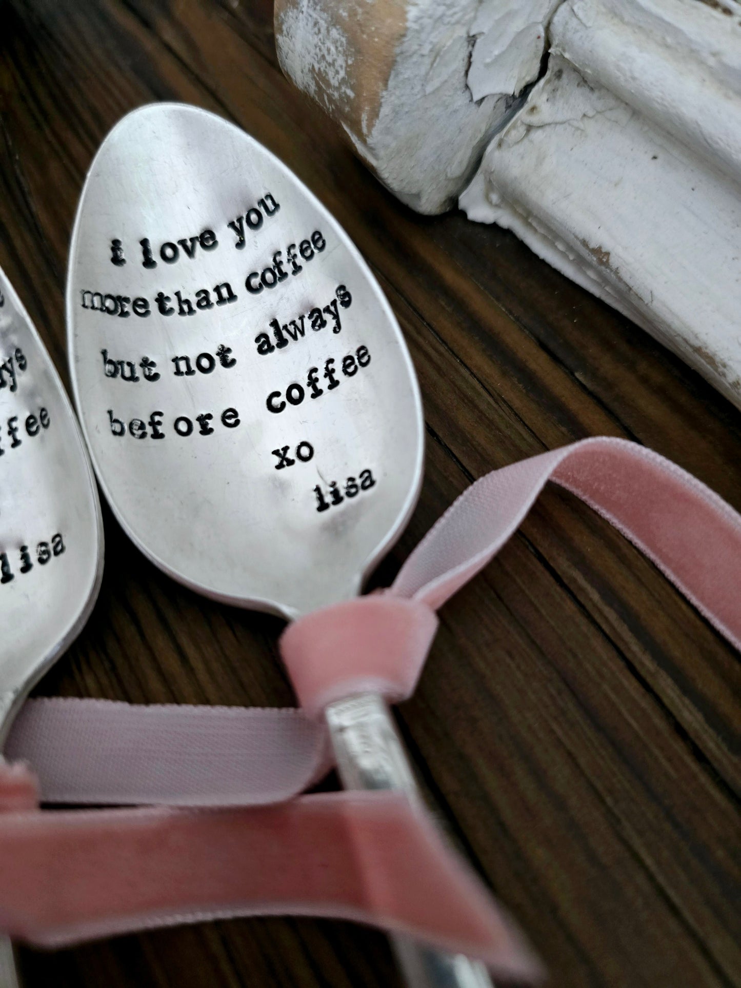 I Love You More Than Coffee - Vintage Personalized Stamped Spoon | Wandering Tulips