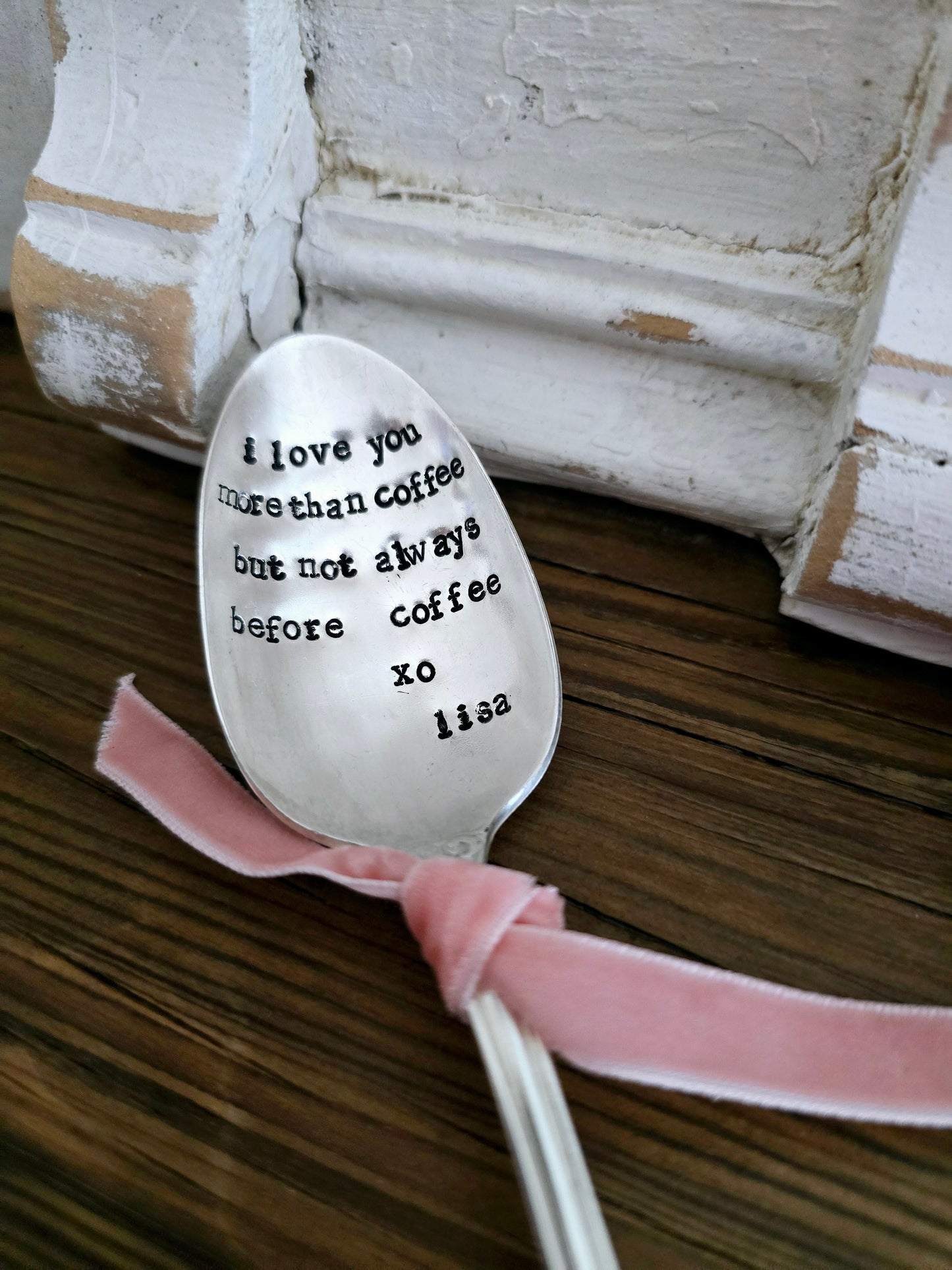 I Love You More Than Coffee - Vintage Personalized Stamped Spoon | Wandering Tulips