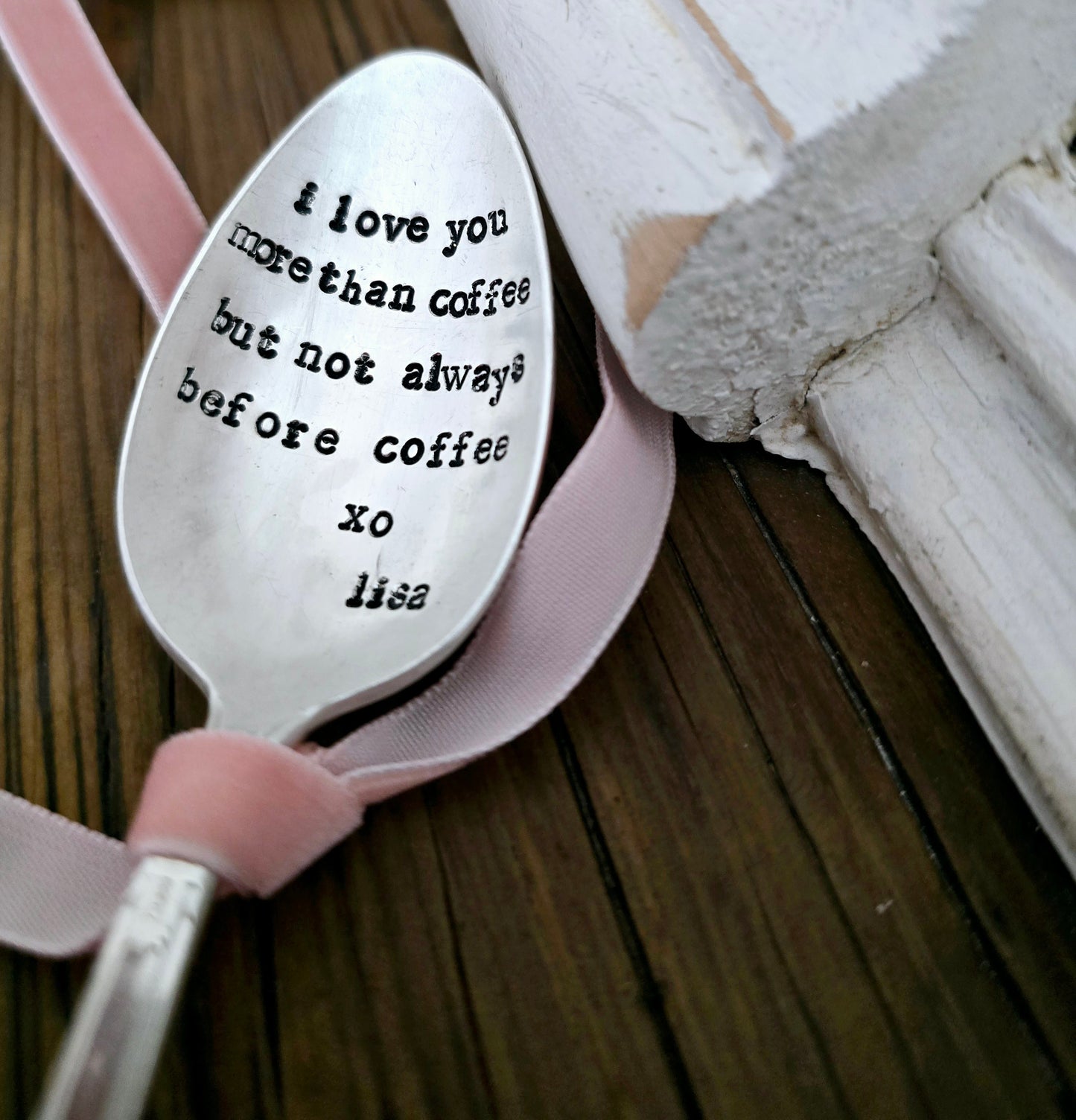 I Love You More Than Coffee - Vintage Personalized Stamped Spoon | Wandering Tulips