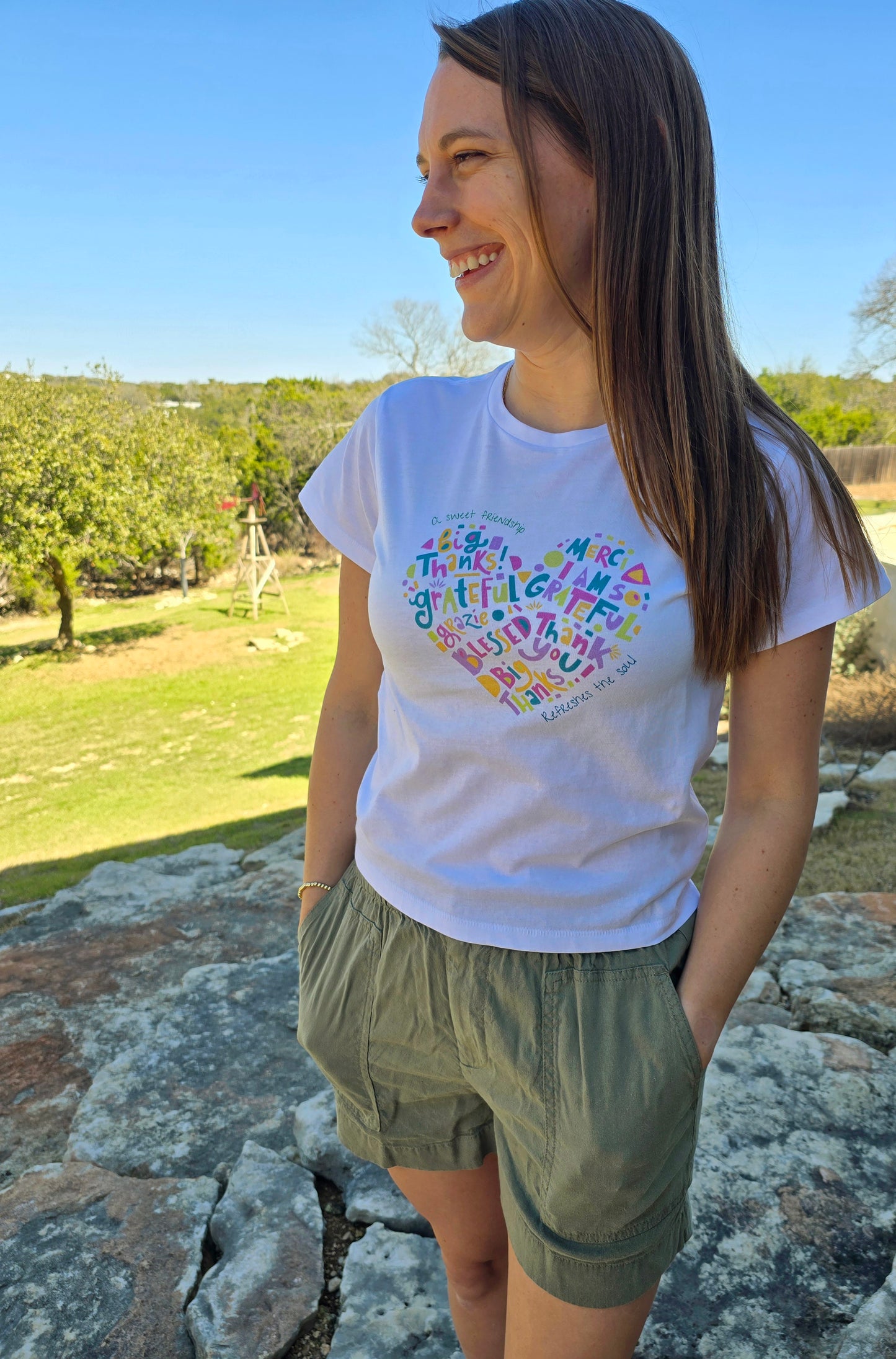 A Sweet Friendship Women’s High-Waisted T-Shirt | Wandering Tulips