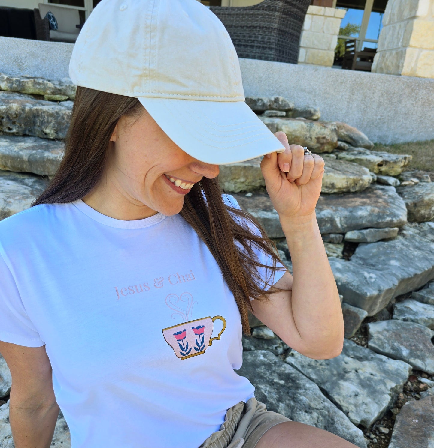 Jesus And Chai Women’s High-Waisted T-shirt | Wandering Tulips