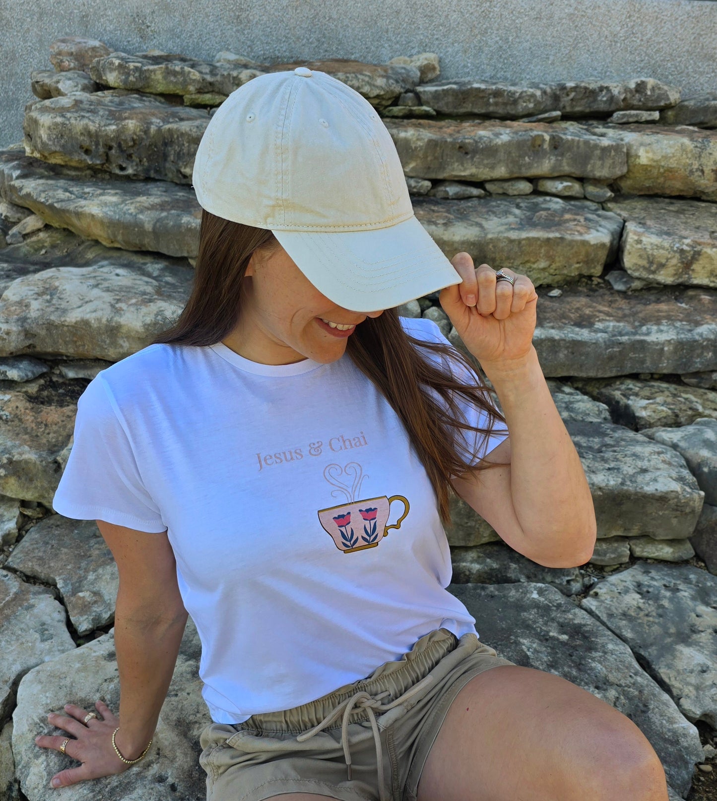 Jesus And Chai Women’s High-Waisted T-shirt | Wandering Tulips