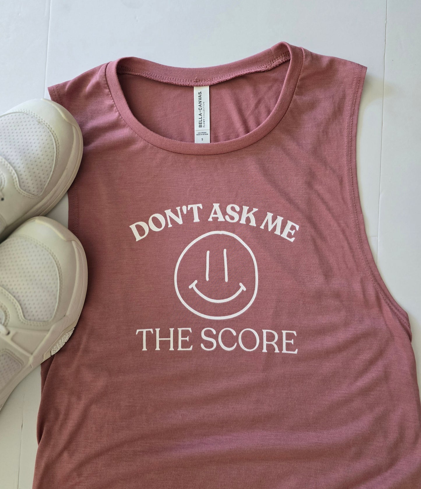Don't Ask Me The Score Ladies’ Muscle Tank | Wandering Tulips
