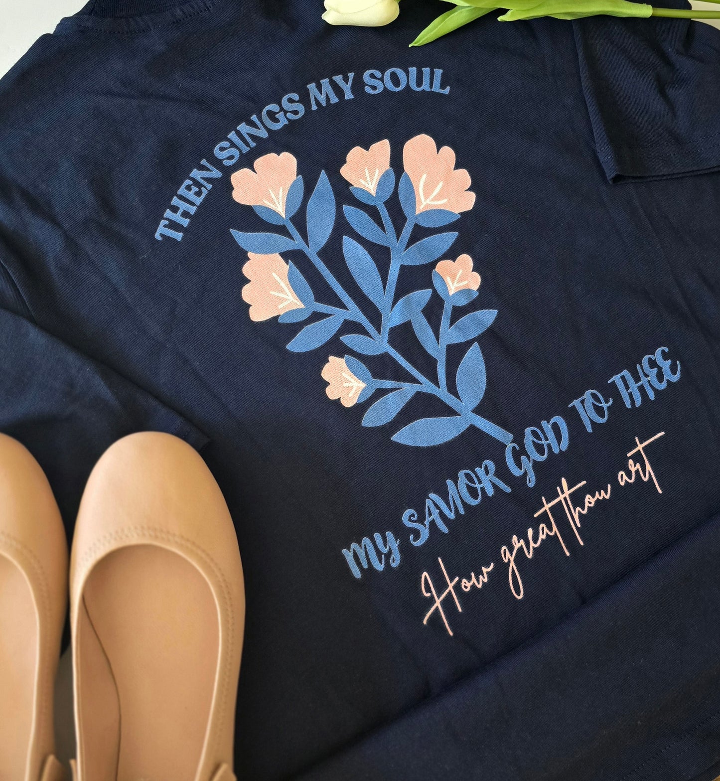 Then Sings My Soul Unisex Organic Ribbed Neck T-Shirt | Wandering Tulips