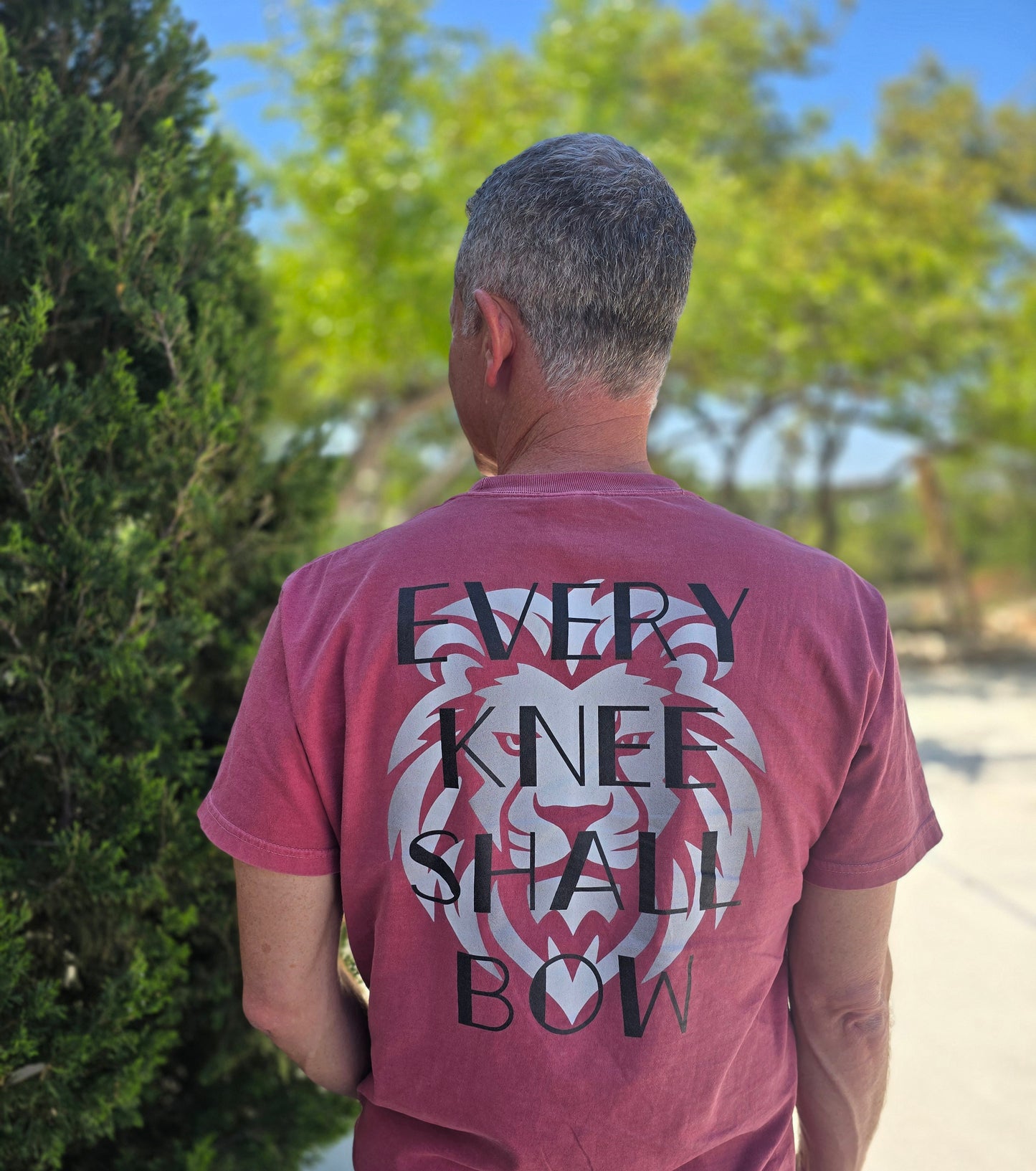 Every Knee Shall Bow Unisex Garment-Dyed Pocket T-Shirt