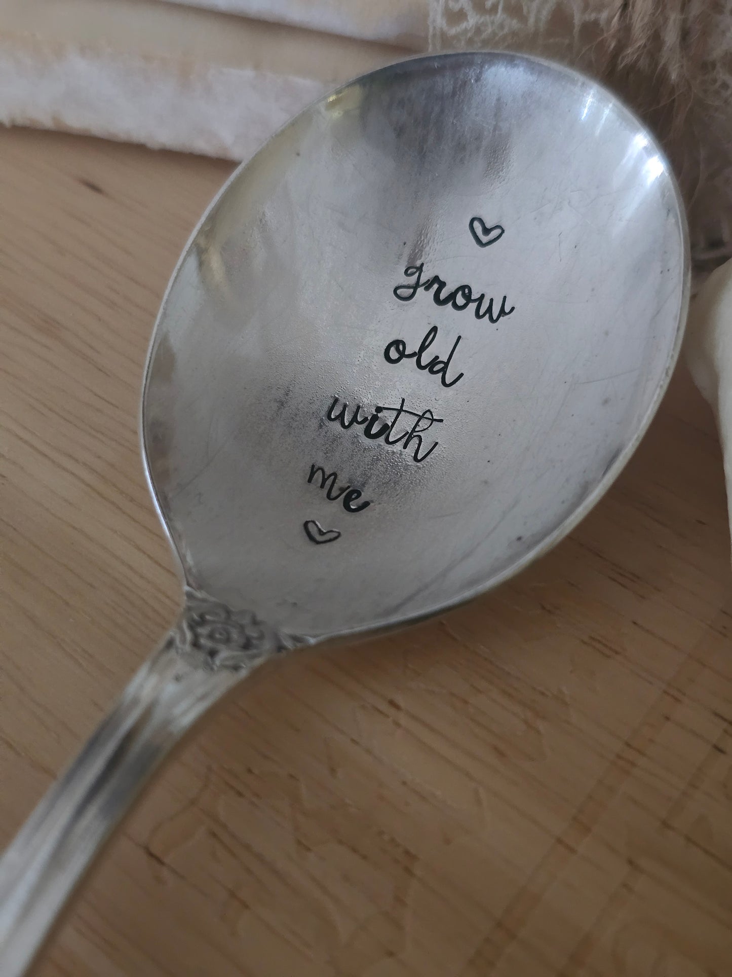 Grow Old With Me - Vintage Personalized Stamped Spoon | Wandering Tulips