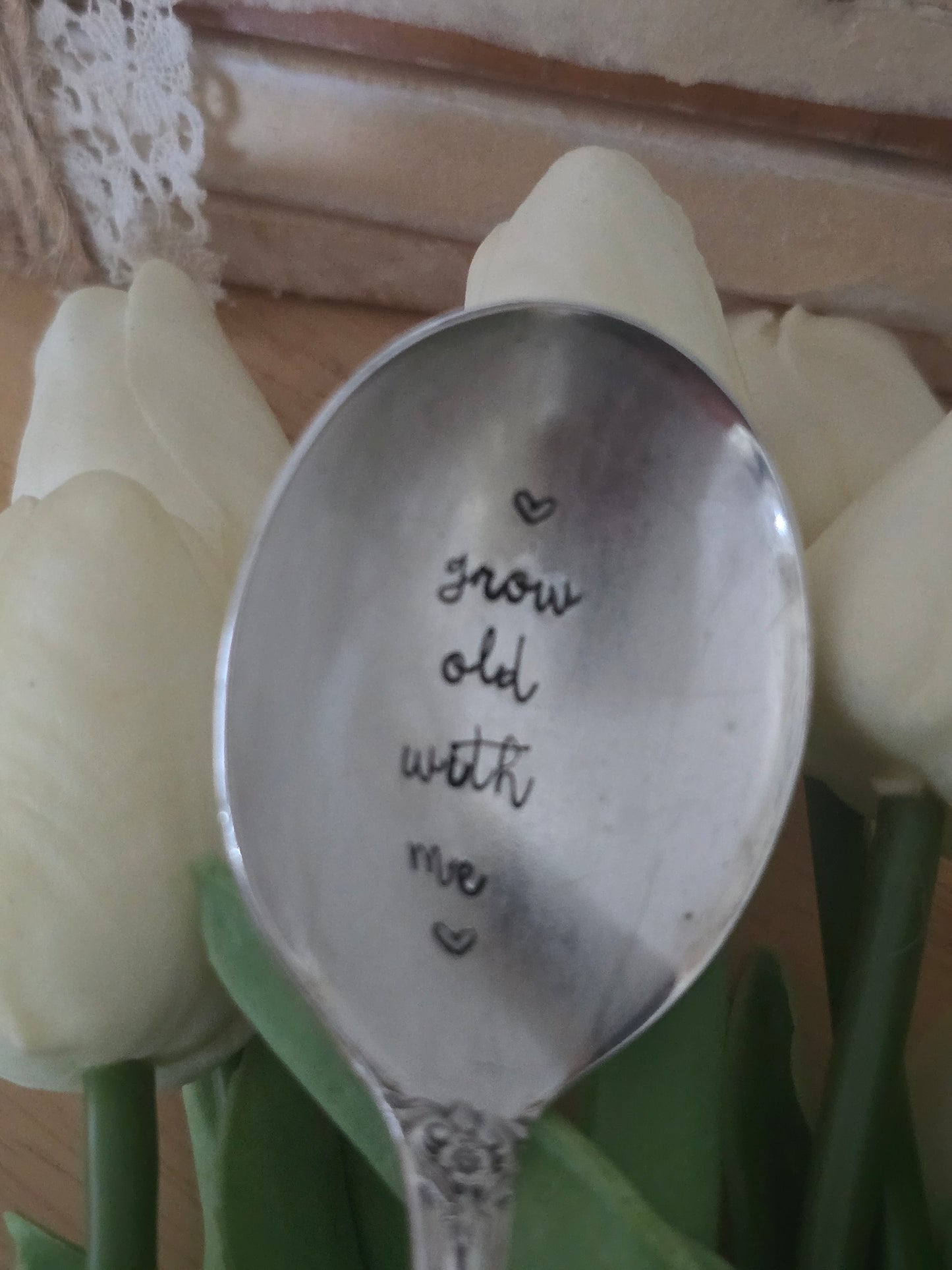 Grow Old With Me - Vintage Personalized Stamped Spoon | Wandering Tulips