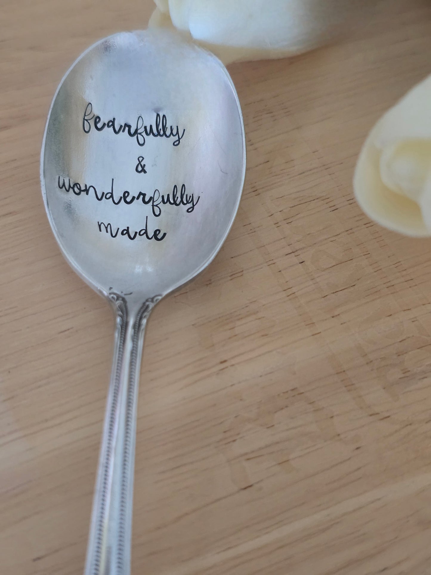 Fearfully and Wonderfully Made - Vintage Personalized Stamped Spoon | Wandering Tulips