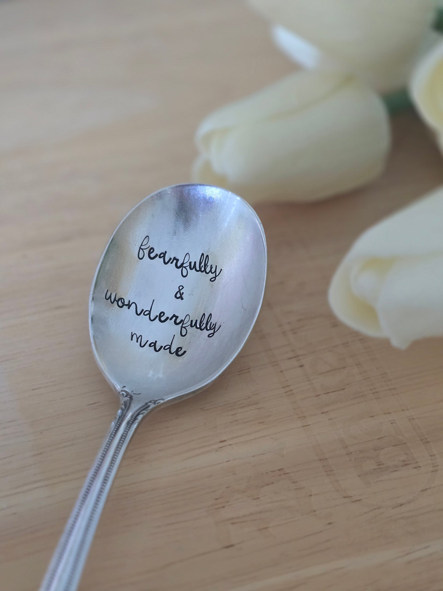 Fearfully and Wonderfully Made - Vintage Personalized Stamped Spoon | Wandering Tulips