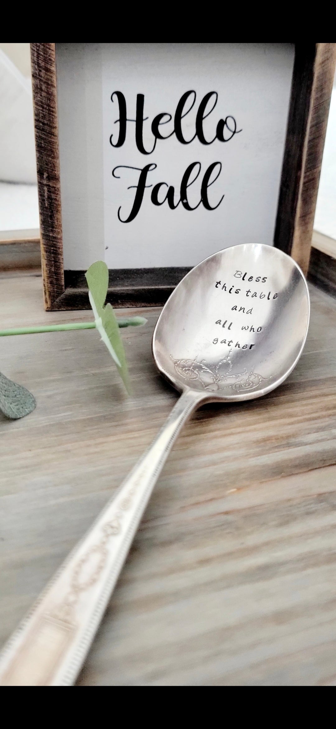 Bless this table and all who gather- Vintage Personalized Stamped Spoon | Wandering Tulips