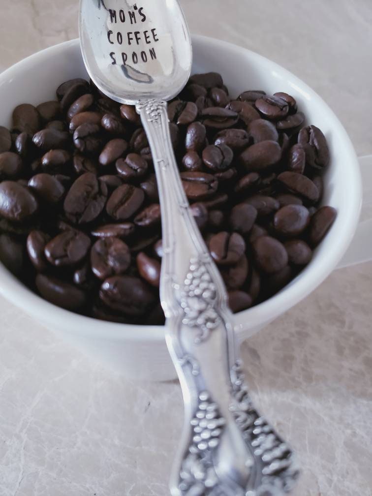Mom's Coffee, Hand Stamped Vintage Teaspoon,Gift for Mom,Gift for Wife,Gift for Grandma,Gift for Nanny,Gift for coffee lover,Spoon for mom