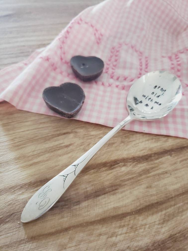 Grow Old With Me Vintage Soup Spoon, thinking of you gift, gift for husband, gift for wife, gift for marriage proposal, anniversary gift