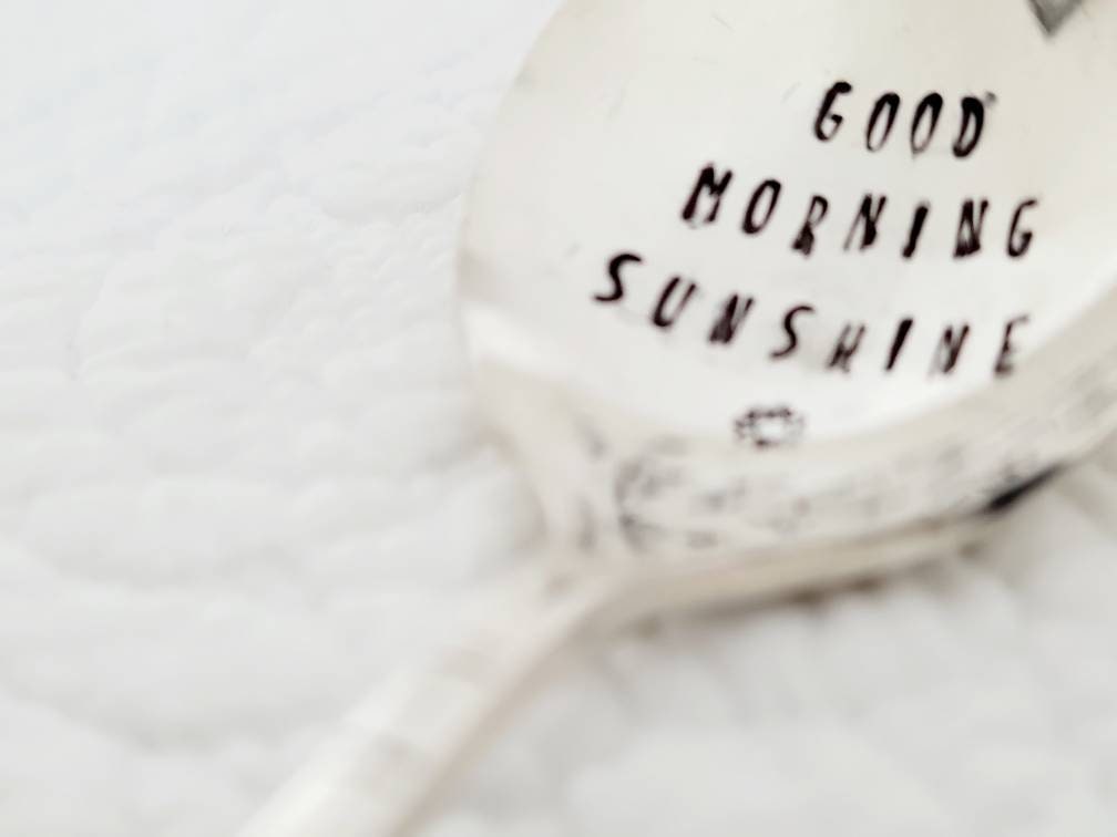 Good Morning Sunshine Vintage Hand Stamped Soup Spoon, Gift for daughter, gift for son, gift for wife, gift for husband, gift for neighbor,