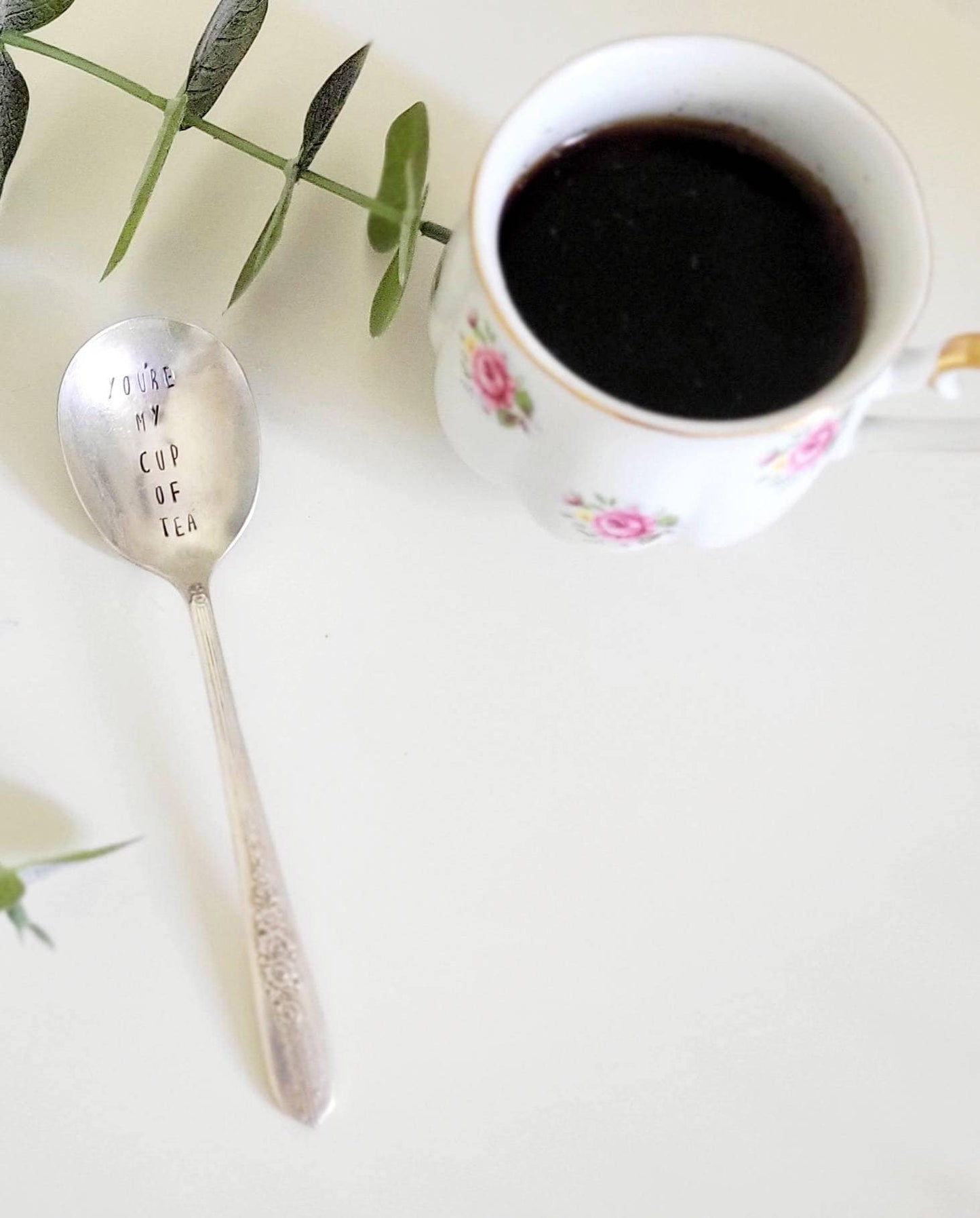 You're My Cup Of Tea Vintage Soup Spoon,Silver Plated,Hand Stamped Spoon,Gift for Tea Lover,Gift for Mom, Personalized Gift,Gift for Teacher