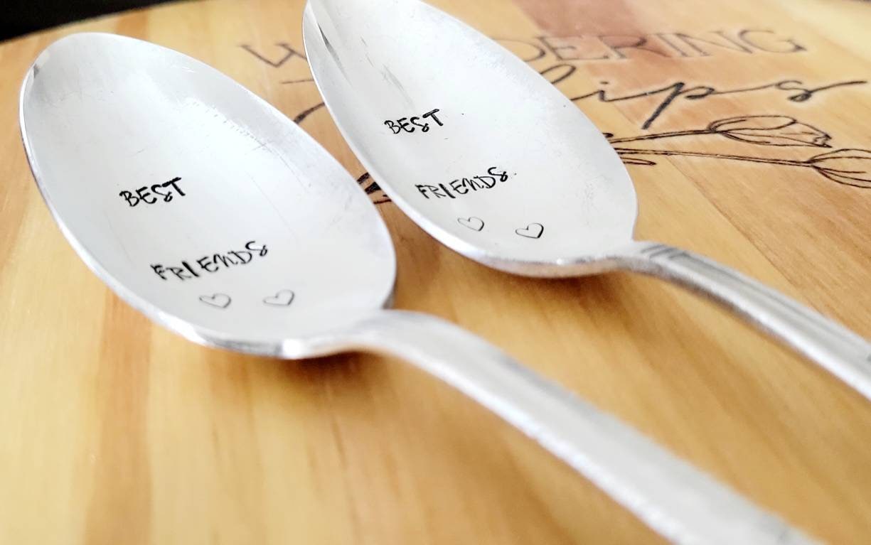 Set of Best Friends vintage silver plated spoons,best friend gift,gift for spouse,gift for boyfriend,gift for wife, for girlfriend