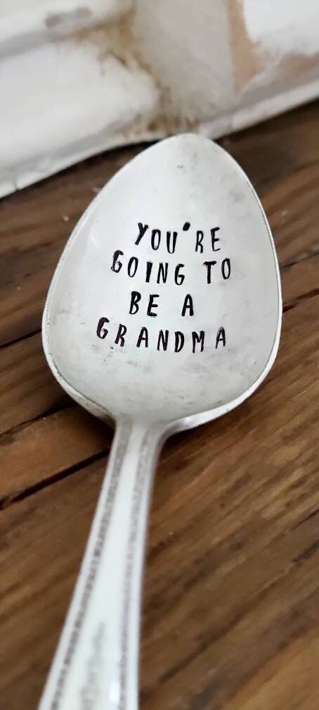 You're Going To Be A Grandma Vintage Silver Plated Teaspoon,You're going to be a grandpa,baby announcement, new baby announcement,