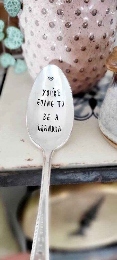 You're Going To Be A Grandma Vintage Silver Plated Teaspoon,You're going to be a grandpa,baby announcement, new baby announcement,