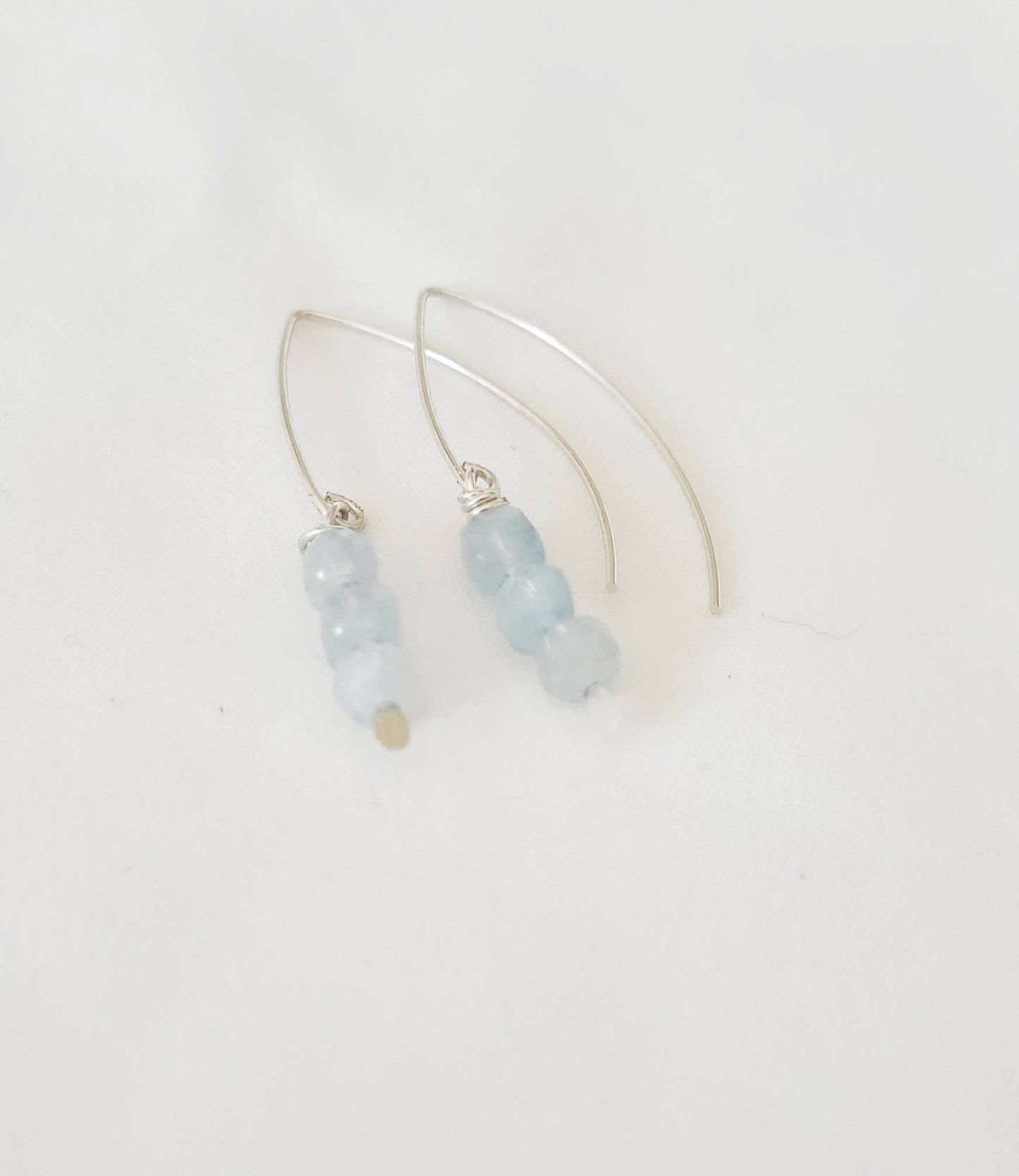 Aquamarine Teardrop Earrings, sterling silver elegant earrings,gift for daughter,gift for wife,bridal gift,dainty