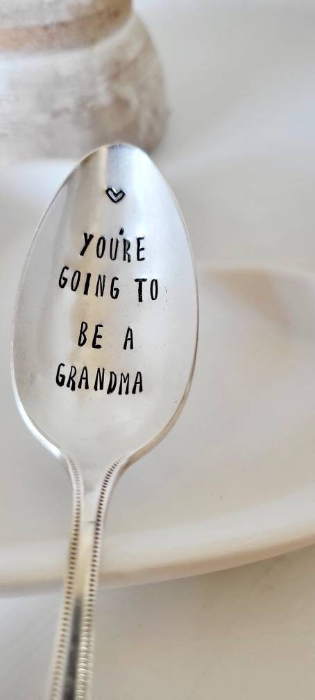 You're Going To Be A Grandma Vintage Silver Plated Teaspoon,You're going to be a grandpa,baby announcement, new baby announcement,