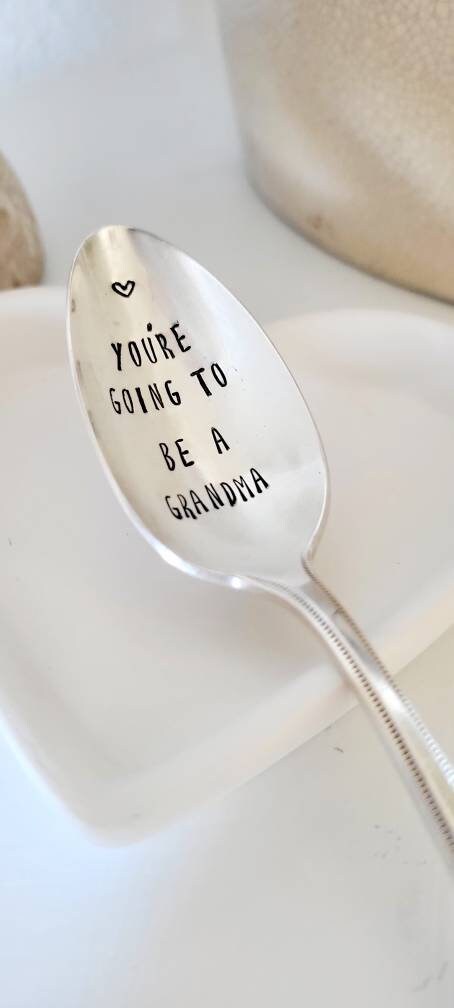 You're Going To Be A Grandma Vintage Silver Plated Teaspoon,You're going to be a grandpa,baby announcement, new baby announcement,
