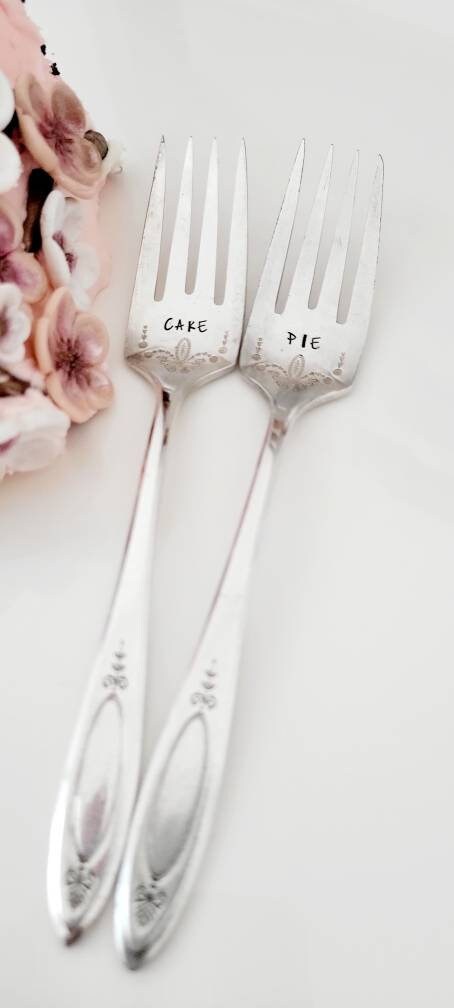 Pie or Cake Vintage Fork,Wedding gift,anniversary gift,gift for parents,gift for grandparents,customized forks,vintage gift idea