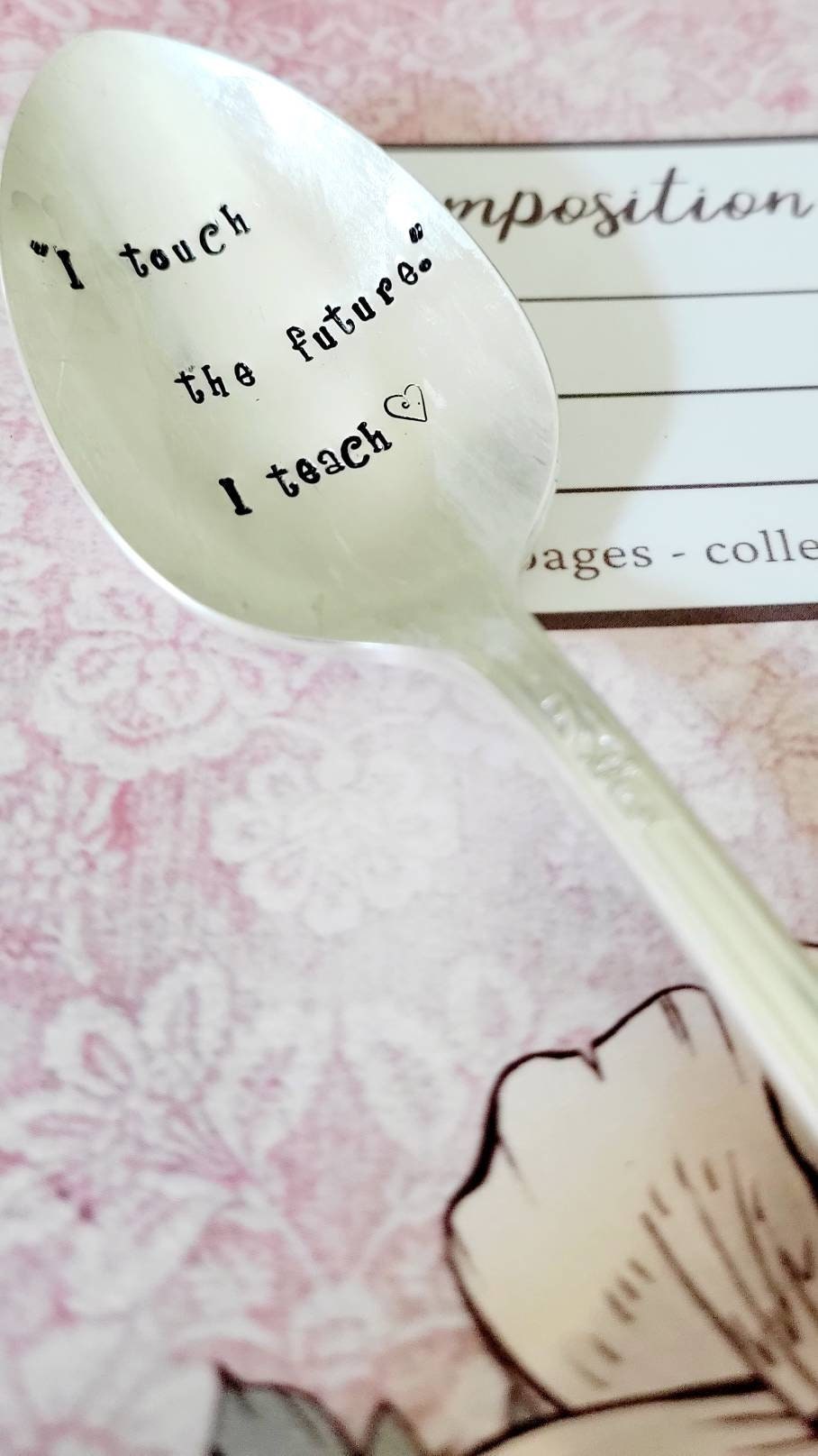 Teacher Spoon,Vintage Silver plated,gift for teacher,graduation gift,education gift,unique teacher gift,engraved spoon for teacher
