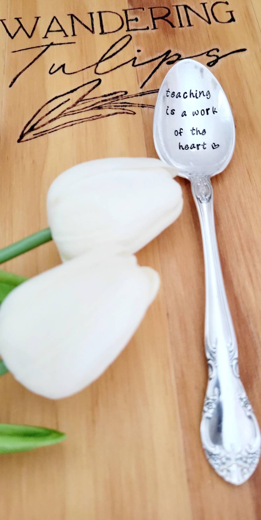 Teaching Is A Work Of The Heart Vintage Silver Plated Soup Spoon,Gift for a hardworking teacher,gift for homeschool mom,gift for friend