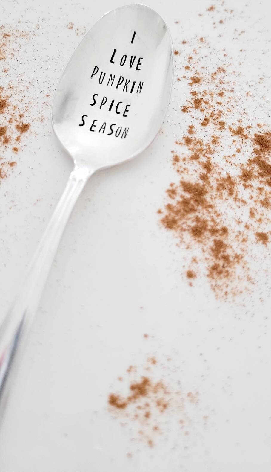 I Love Pumpkin Spice Season Vintage Silver Plated Teaspoon,custom gift for coffee lover,coffee spoon,everyday spoon,gift for wife,birthday