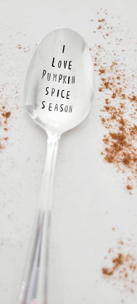 I Love Pumpkin Spice Season Vintage Silver Plated Teaspoon,custom gift for coffee lover,coffee spoon,everyday spoon,gift for wife,birthday