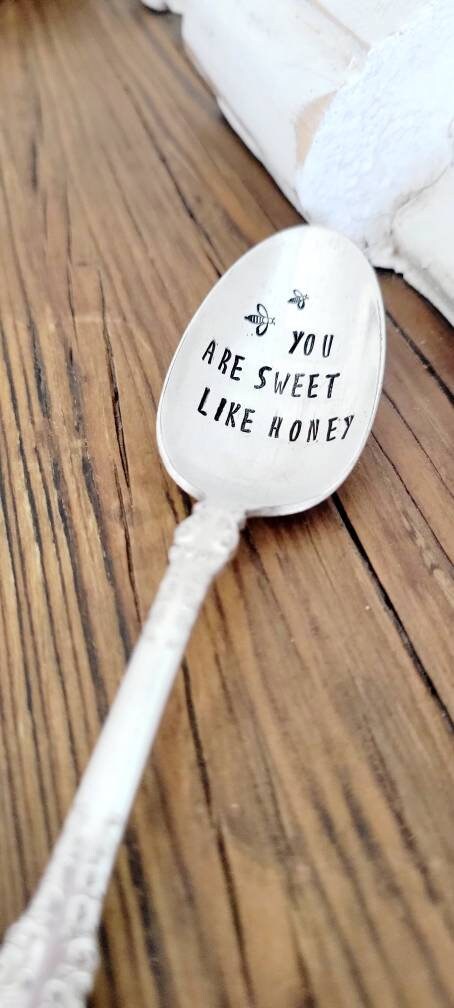 Vintage Silver Plated Teaspoon,You are sweet as honey,gift for wife,gift for girlfriend,gift for husband,vintage gift,tea gift,gift for tea