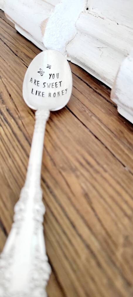Vintage Silver Plated Teaspoon,You are sweet as honey,gift for wife,gift for girlfriend,gift for husband,vintage gift,tea gift,gift for tea