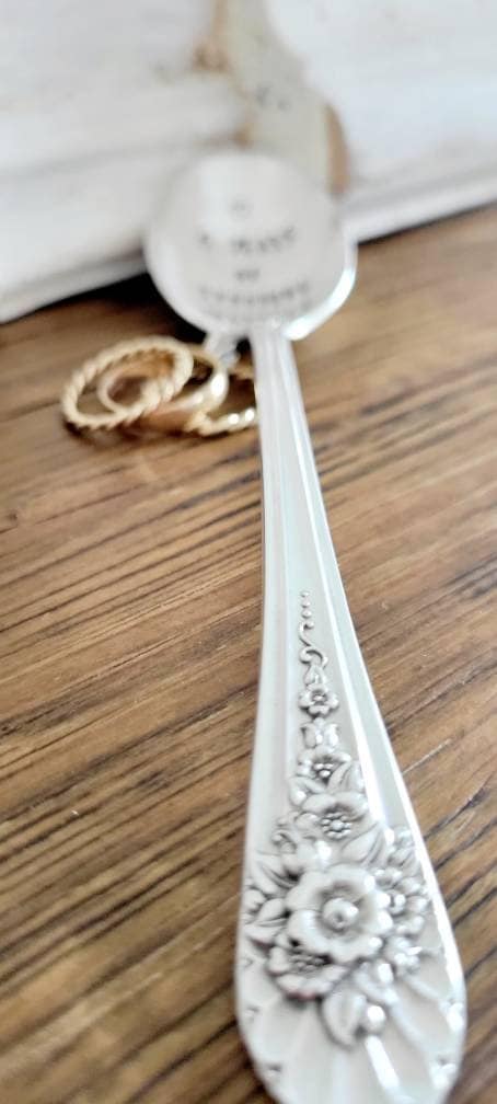 Spooning Together Vintage Soup Spoon, Personalized Spoon, Anniversary Spoon, Gift for Anniversary, Gift for Wife,gift for husband