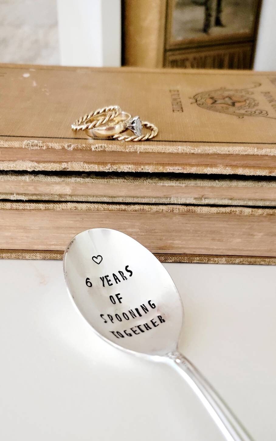 Spooning Together Vintage Soup Spoon, Personalized Spoon, Anniversary Spoon, Gift for Anniversary, Gift for Wife,gift for husband