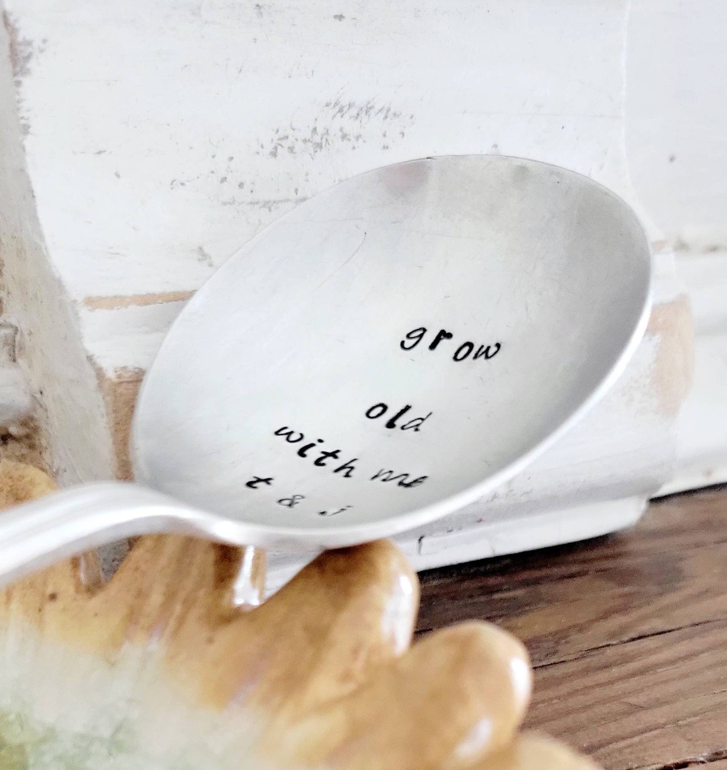 Grow Old With Me Vintage Soup Spoon, thinking of you gift, gift for husband, gift for wife, gift for marriage proposal, anniversary gift