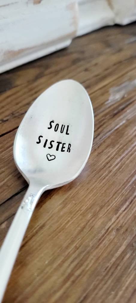 soul sister,sweet friend gift,sister spoon,sister gift,friend gift,gift for sister,unique gift for sister,vintage spoon for sister,