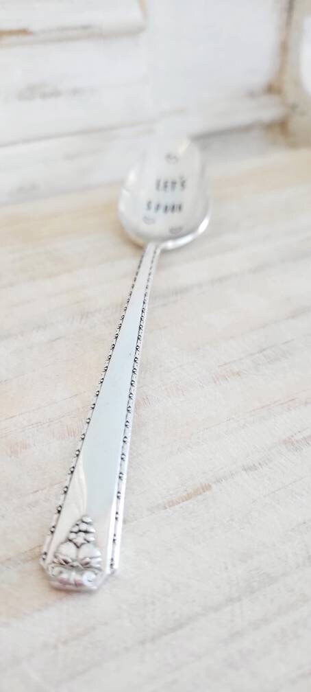 Let's Spoon Vintage Silver Plated Teaspoon, Gift for Husband, Gift for Wife, Anniversary Gift, Birthday Gift, I love you Gift, Custom Spoons