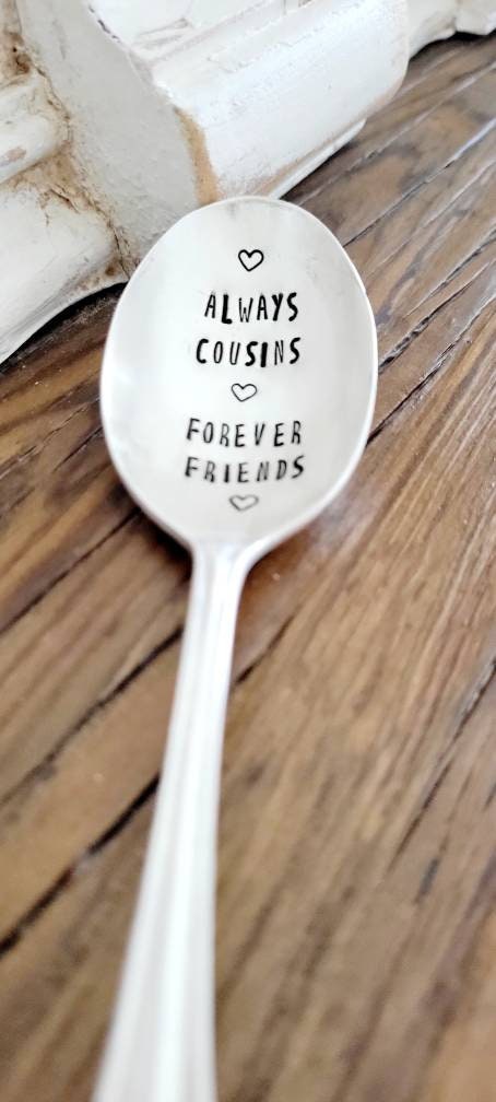 Vintage Silver Plated Soup Spoon,Always cousins forever friends,gift for cousin,cousins and friends,unique gift for cousin,vinage gift